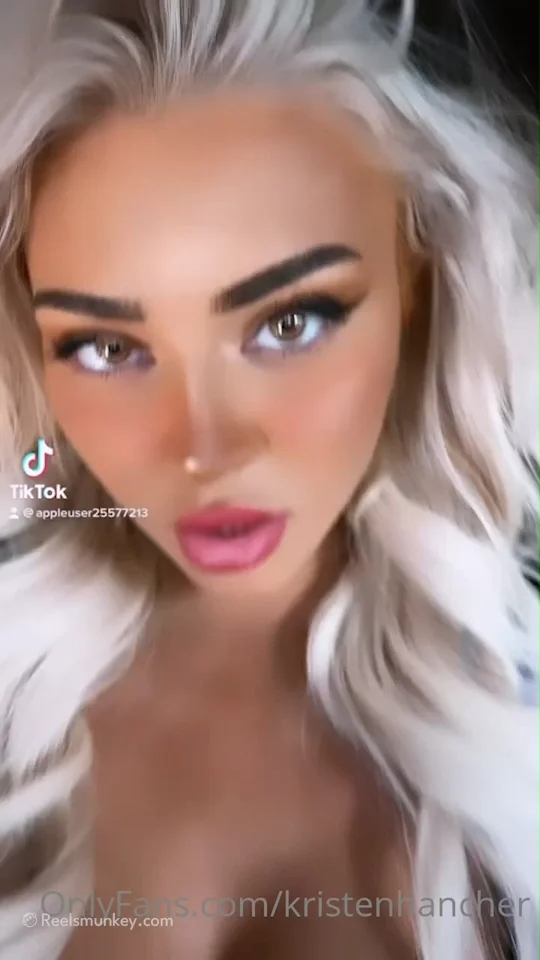 Awesome blonde kristenhancher does a sexy transformation and reveals her TikTok Boobs