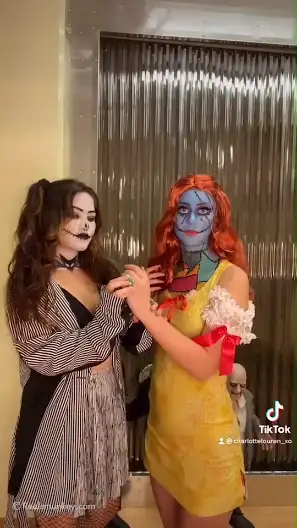 These lesbo's are playing naked with Halloween puppets