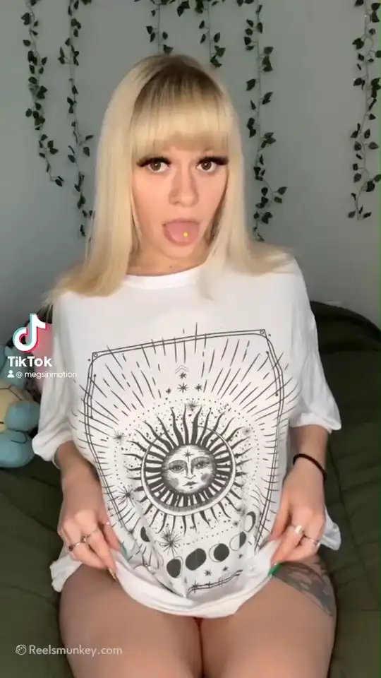 This weird tiktok blonde ready for your whole load