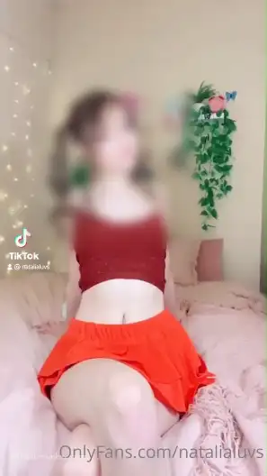 Pale white teen natalia reveals her nude from her sexy red dress