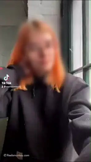 Orange hair fit teen slowly revealing her boobs on TikTok Porn