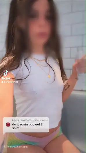 This pretty small boobs teen taking an NSFW request from TikTok