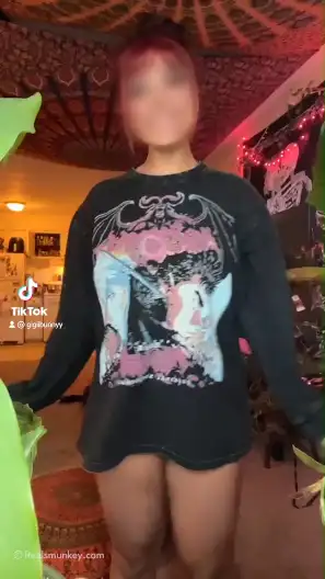 Young Thick babe dancing with her big bouncy TikTok boobs